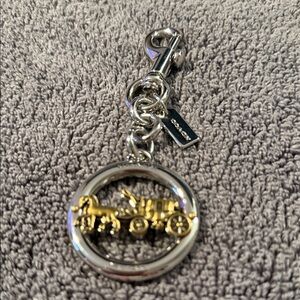 Coach Silver & Gold Horse Carriage Key Charm